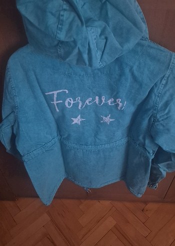 Düğmeli Mavi Denim Kadın Ceket - Görsel 8