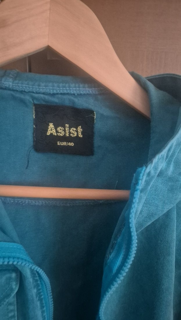 Düğmeli Mavi Denim Kadın Ceket - Görsel 3