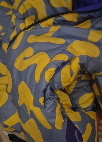 Sarı Gri Batik Desenli Kadın Midi Kaban - Görsel 13