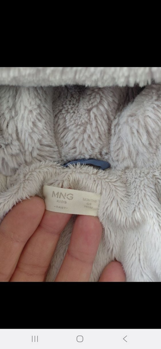 Mavi Peluş Bebek Kar Tulumu Kapüşonlu - Görsel 4