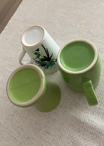 Renkli Yeşil Seramik Kupa Seti - Görsel 8