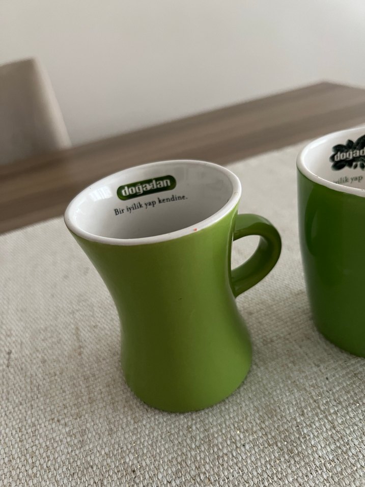 Renkli Yeşil Seramik Kupa Seti - Görsel 2