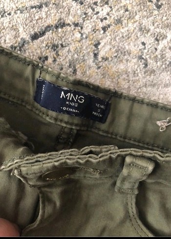 Kemerli Kız Çocuk Geniş Kesim Haki Pantolon - Görsel 7