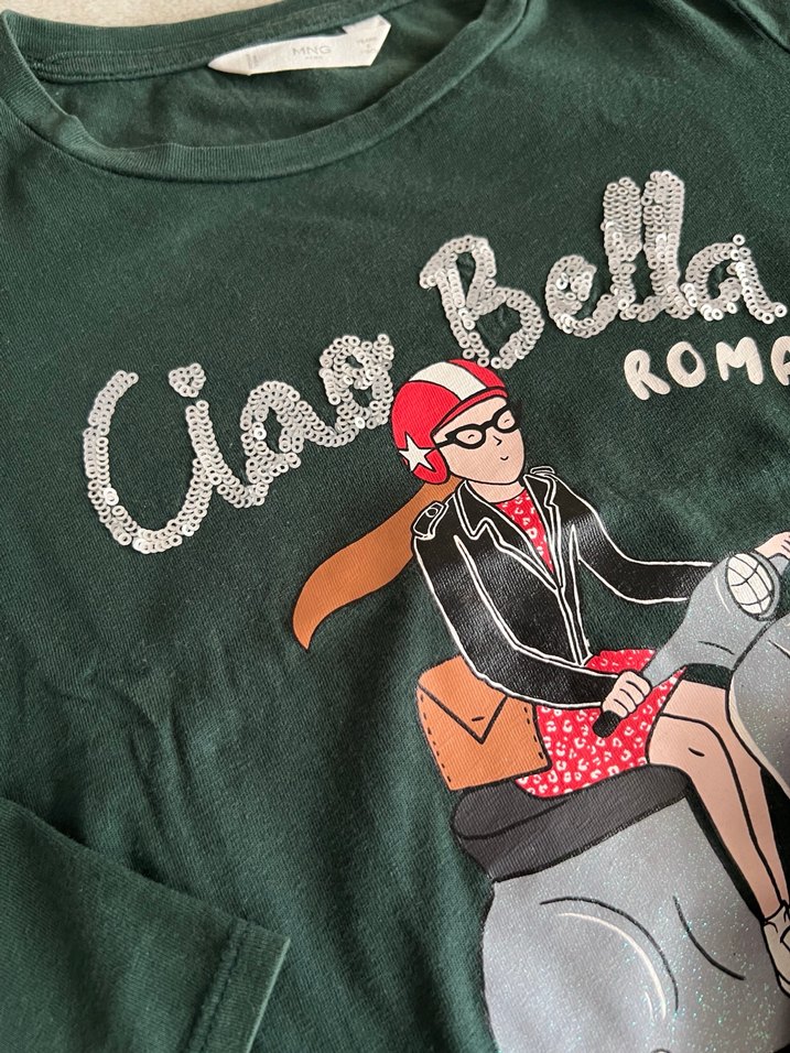 Kemerli Kız Çocuk Geniş Kesim Haki Pantolon - Görsel 3