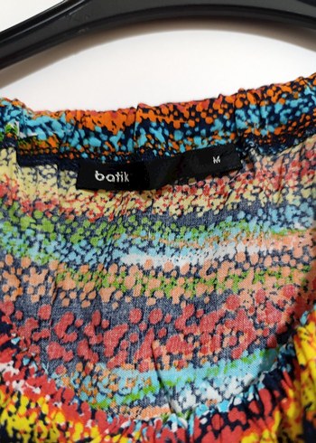 Batik Çok Renkli Bohem Uzun Elbise