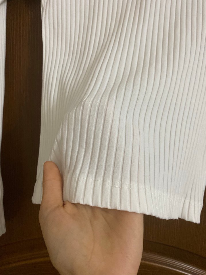 Beyaz Yarım Balıkçı Yaka  Kadın bluz - Görsel 4