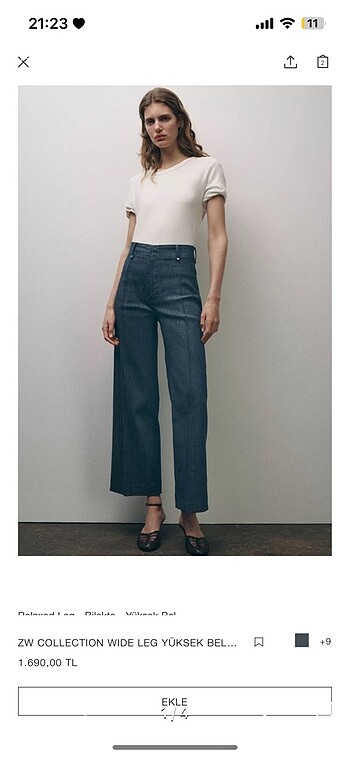 Zara marka kot pantolon