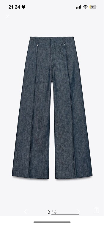 xl Beden Zara marka kot pantolon