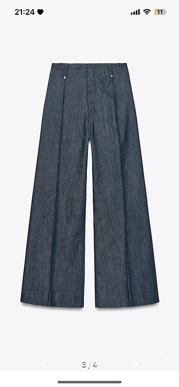 xl Beden mavi Renk Zara marka kot pantolon