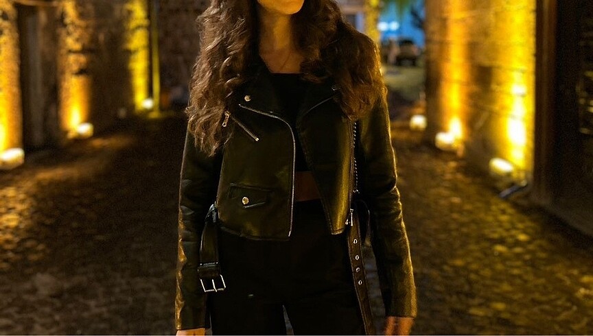 Biker deri ceket