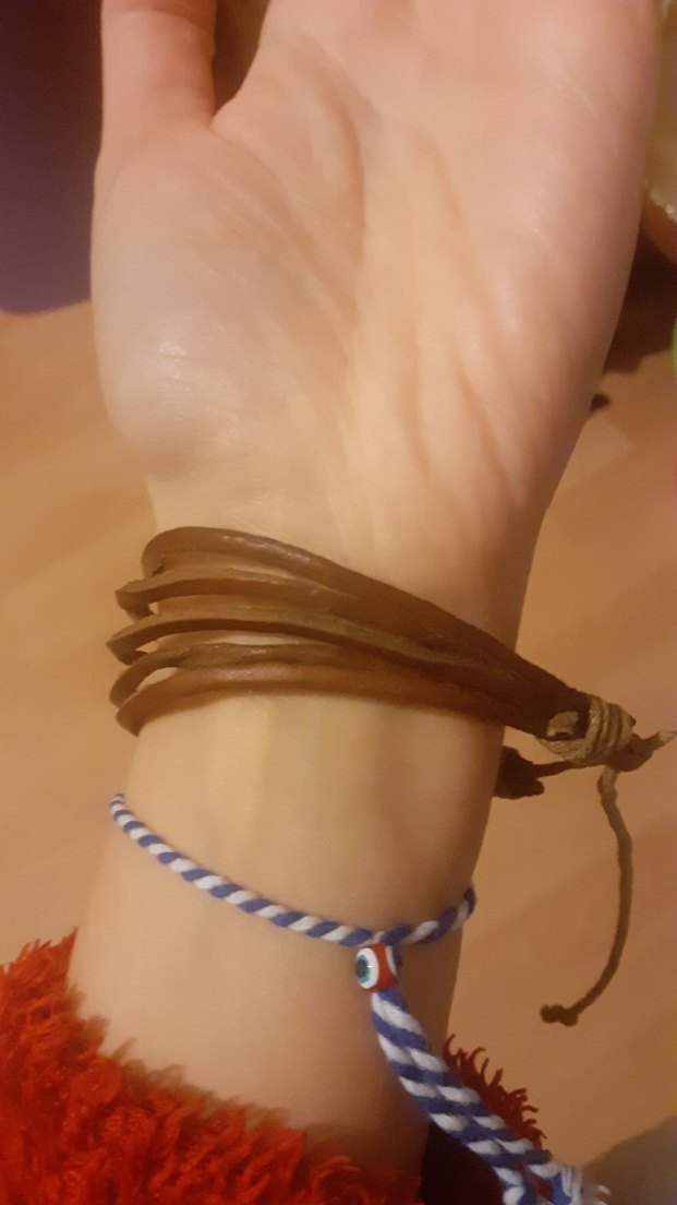 Kahverengi Bohem Erkek Deri Bileklik - Görsel 4