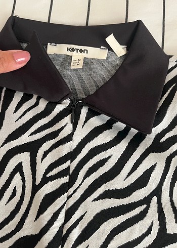 m Beden siyah Renk Siyah Zebra Desenli Polo Tişört