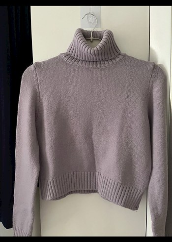 Lila Crop Kalın Kazak