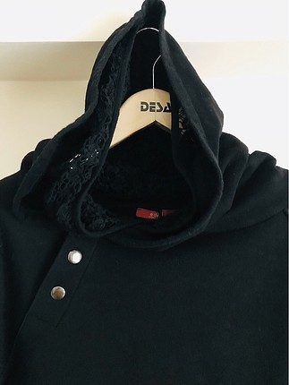 Esprit içi dantel kapüşonlu, şık sweatshirt