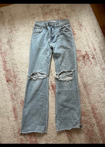 Pull and bear yırtık wide leg jean