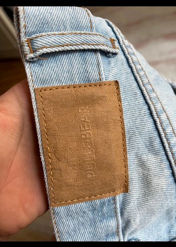 36 Beden mavi Renk Pull and bear yırtık wide leg jean