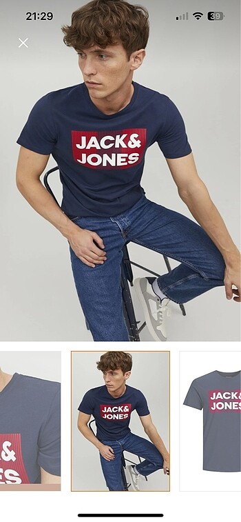 Jack jones Lacivert logo tişört