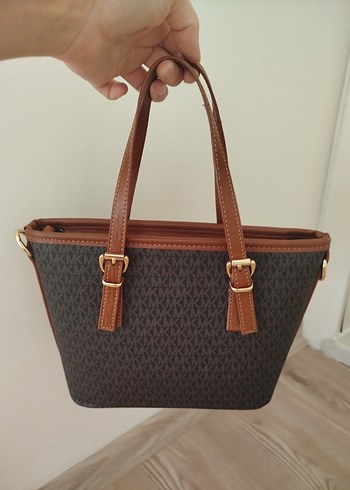 Michael Kors Michael Kors Klasik Desenli Kahverengi Deri Çanta