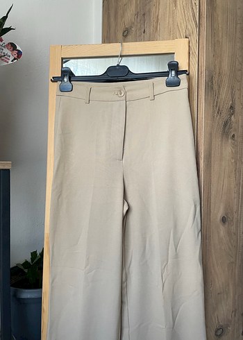 LC Waikiki Bej Kadın Keten Kumaş Pantolon
