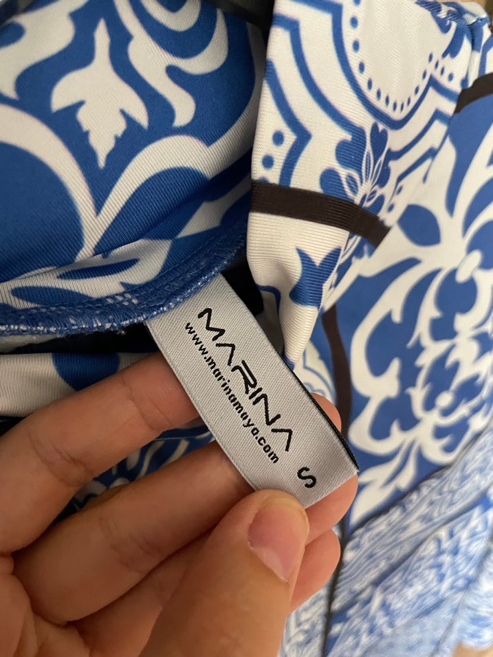 Uzun Kollu Mavi Bohem Kadın Mayo - Görsel 2