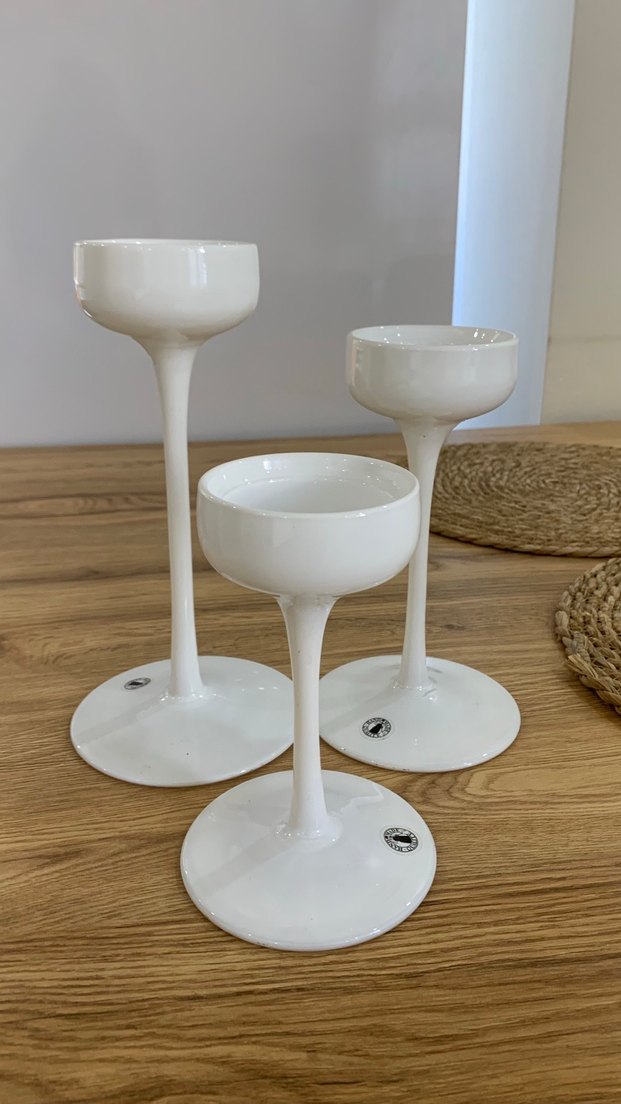 Beyaz Seramik Şamdan Seti - Görsel 2