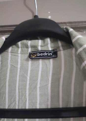 Yeşil Uzun Kollu Salaş Keten Gömlek - Görsel 2