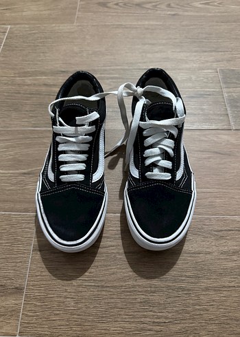 38 Beden Vans Old Skool Kadın Siyah Beyaz Platform Spor Ayakkabı