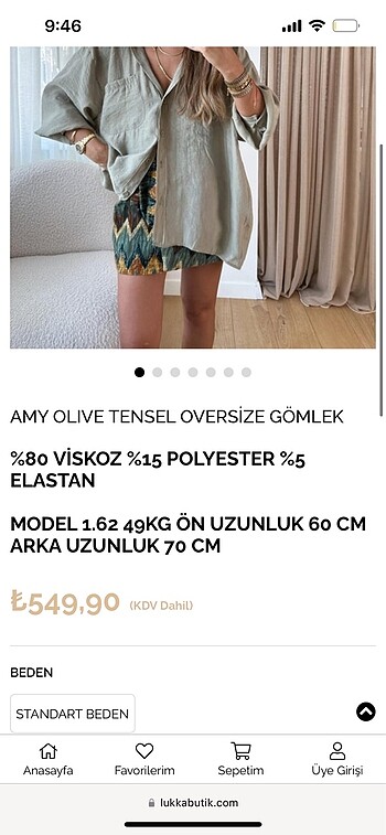 universal Beden haki Renk Fast perry Amy olive tensel oversize gömlek