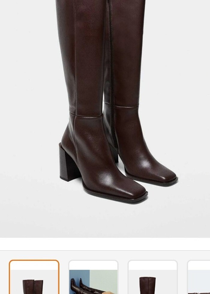 Mango deri topuklu çizme - Görsel 2