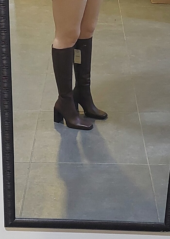 Mango deri topuklu çizme - Görsel 3