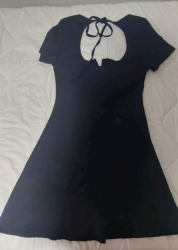 V Yaka Siyah Midi Gotik Elbise - Görsel 3