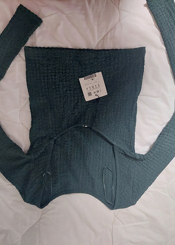 Koyu Yeşil Kadın Uzun Kollu Bluz - Görsel 2