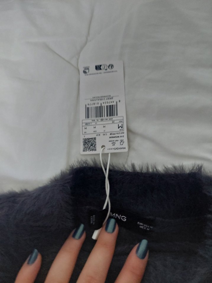 Gri Peluş Kadın Kazak - Görsel 3