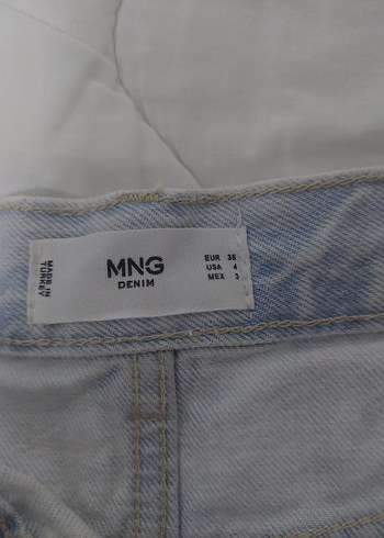 Gri Salaş Mini Denim Şort - Görsel 2