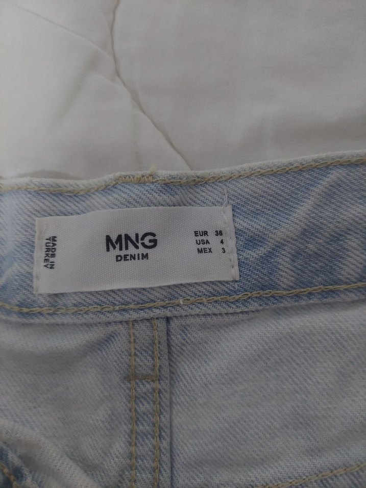 Gri Salaş Mini Denim Şort - Görsel 2