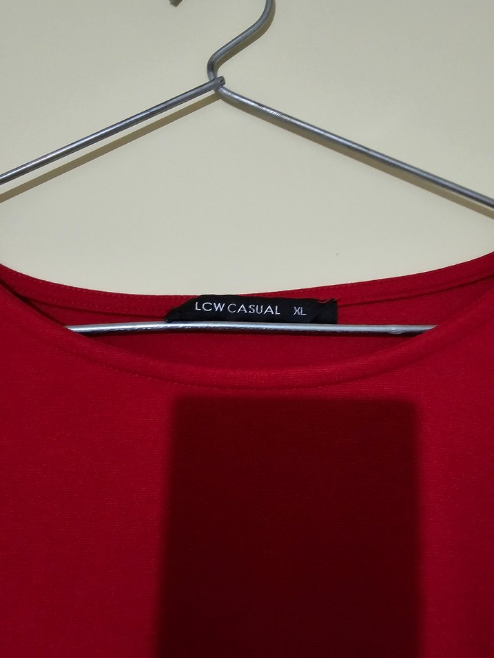 Kırmızı Kadın Pamuklu Midi Elbise - Görsel 2