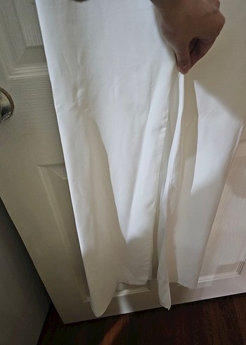 Sade Uzun Beyaz Straplez Elbise-Gelinlik - Görsel 6