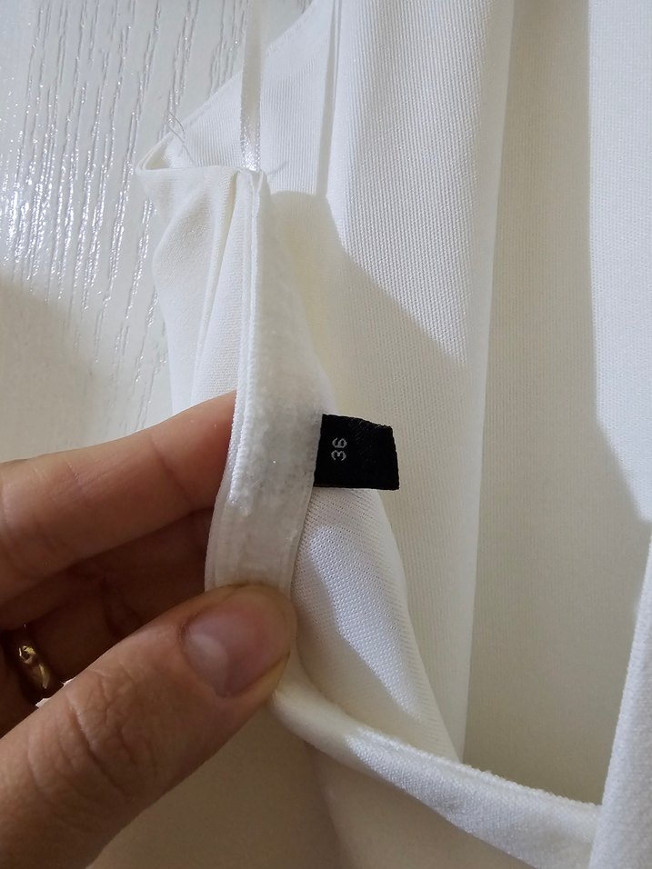 Sade Uzun Beyaz Straplez Elbise-Gelinlik - Görsel 5