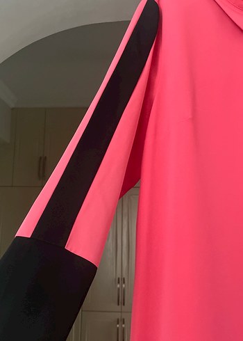 Diğer Pembe Midi Tunik, Uzun Kollu, Salaş Kesim