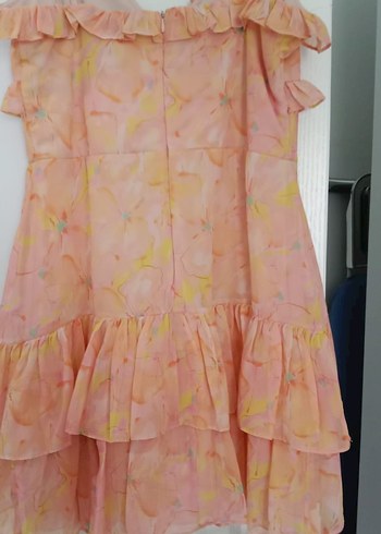 Trendyol & Milla Pembe Pastel Fırfırlı sifon elbise