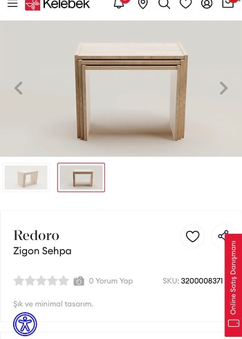  Beden camel Renk 3 lü ZİGON SEHPA