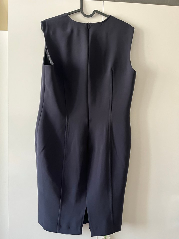 Kolsuz Midi Lacivert Elbise - Görsel 2