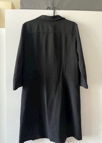 Düğmeli Siyah Uzun gömlek elbise - Görsel 2