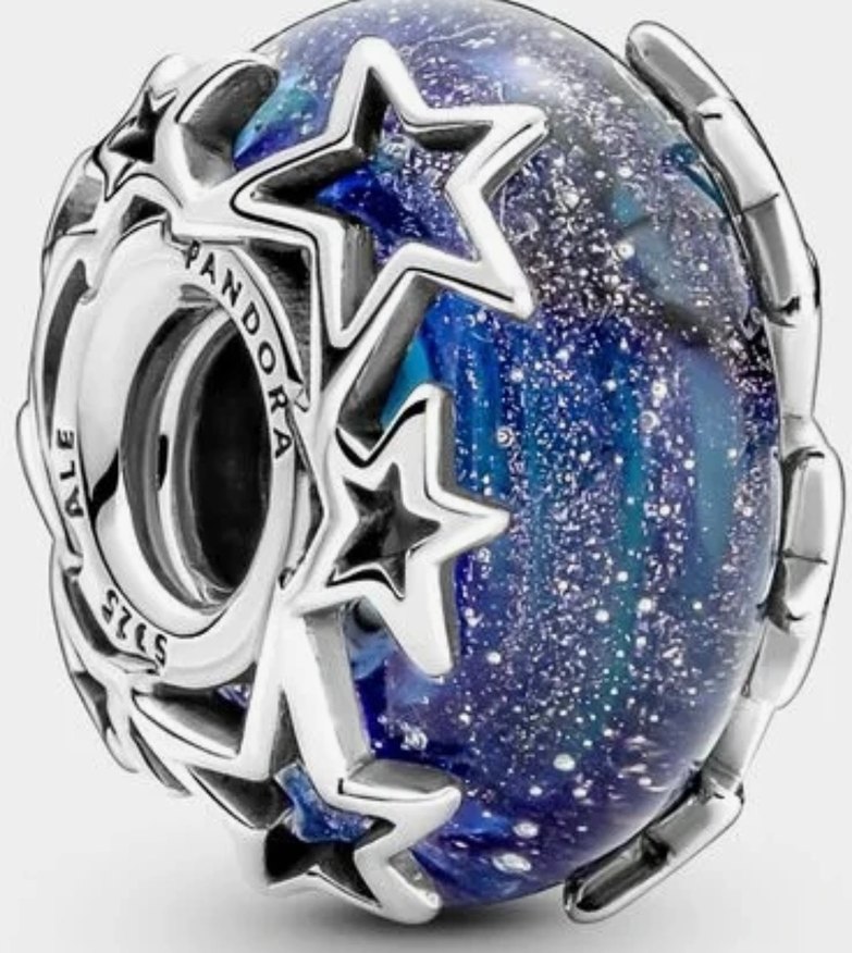 Mavi Parlak Boncuklu Yıldızlı Pandora Charm - Görsel 2