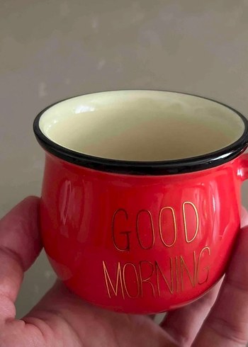 Kırmızı Good Morning Seramik Kupa - Görsel 2