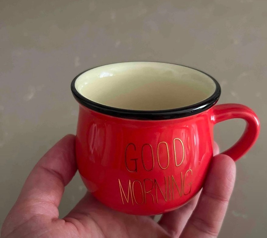 Kırmızı Good Morning Seramik Kupa - Görsel 2