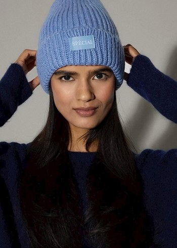 Kadın Mavi Örgü Bere - Görsel 2