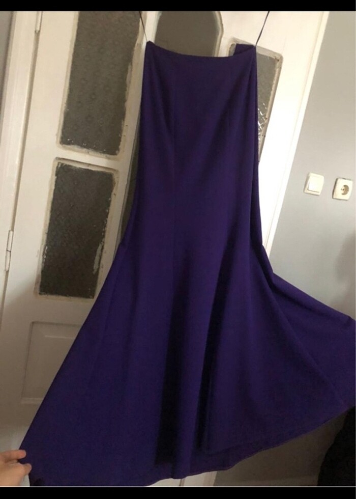 Balık etekli mürdüm abiye takım - Görsel 4