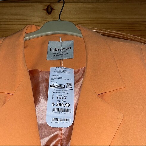 xl Beden turuncu Renk Kısa blazer ceket