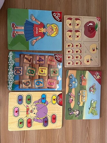 Ahşap eğitici bulmak puzzle 5 adet